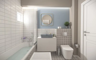 Proiect Design Interior 3D Baie Mica - Apartament Cluj Napoca