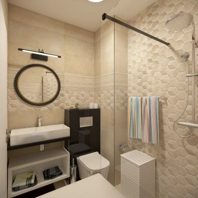 Amenajare 3D Baie Mica de Apartament - Design Interior Constanta